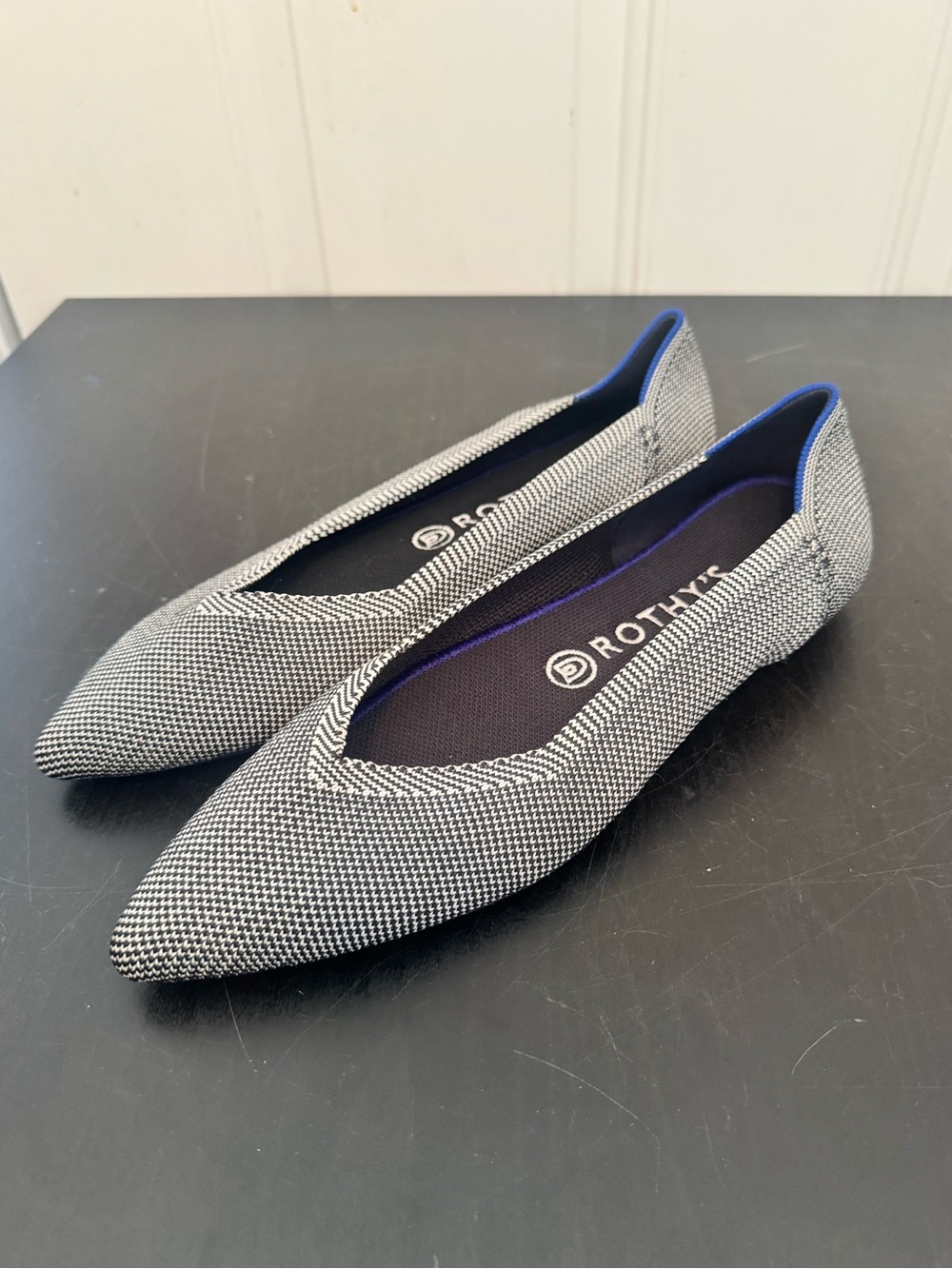 Rothy’s The Point Cloud Grey Birdseye Knit Pointed Toe Ballet Flats 10